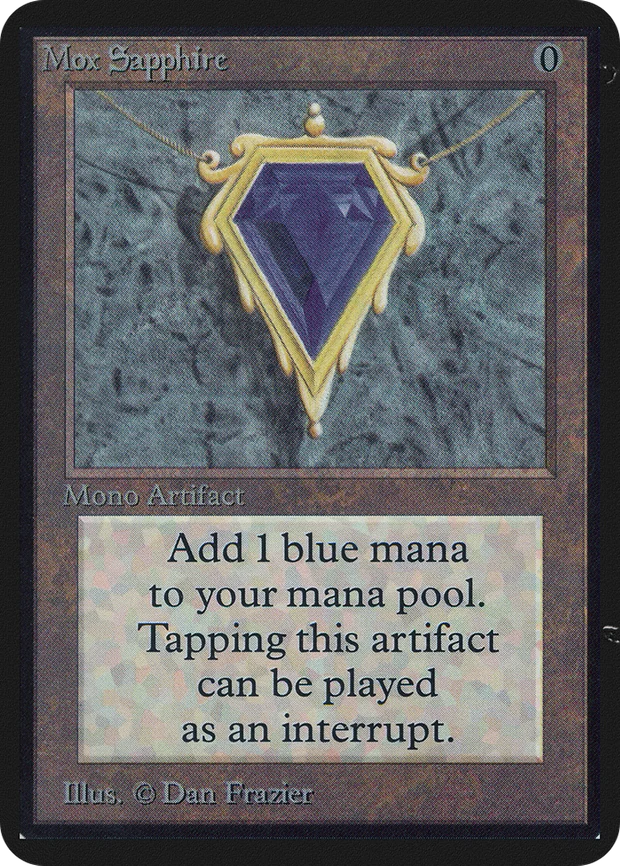 Mox Sapphire, one of the Power Nine, from Alpha