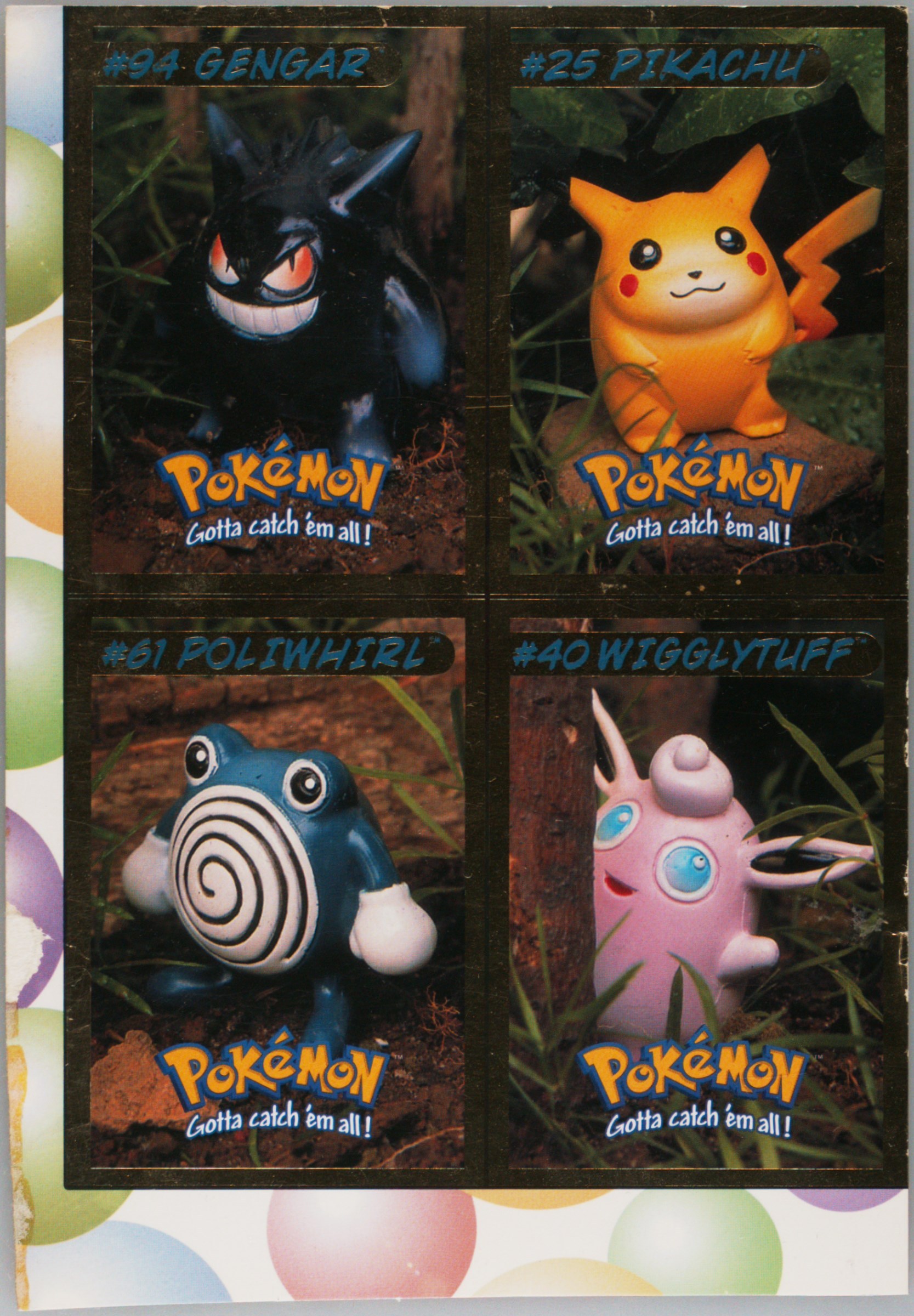 Gengar/Pikachu/Poliwhirl/Wigglytuff