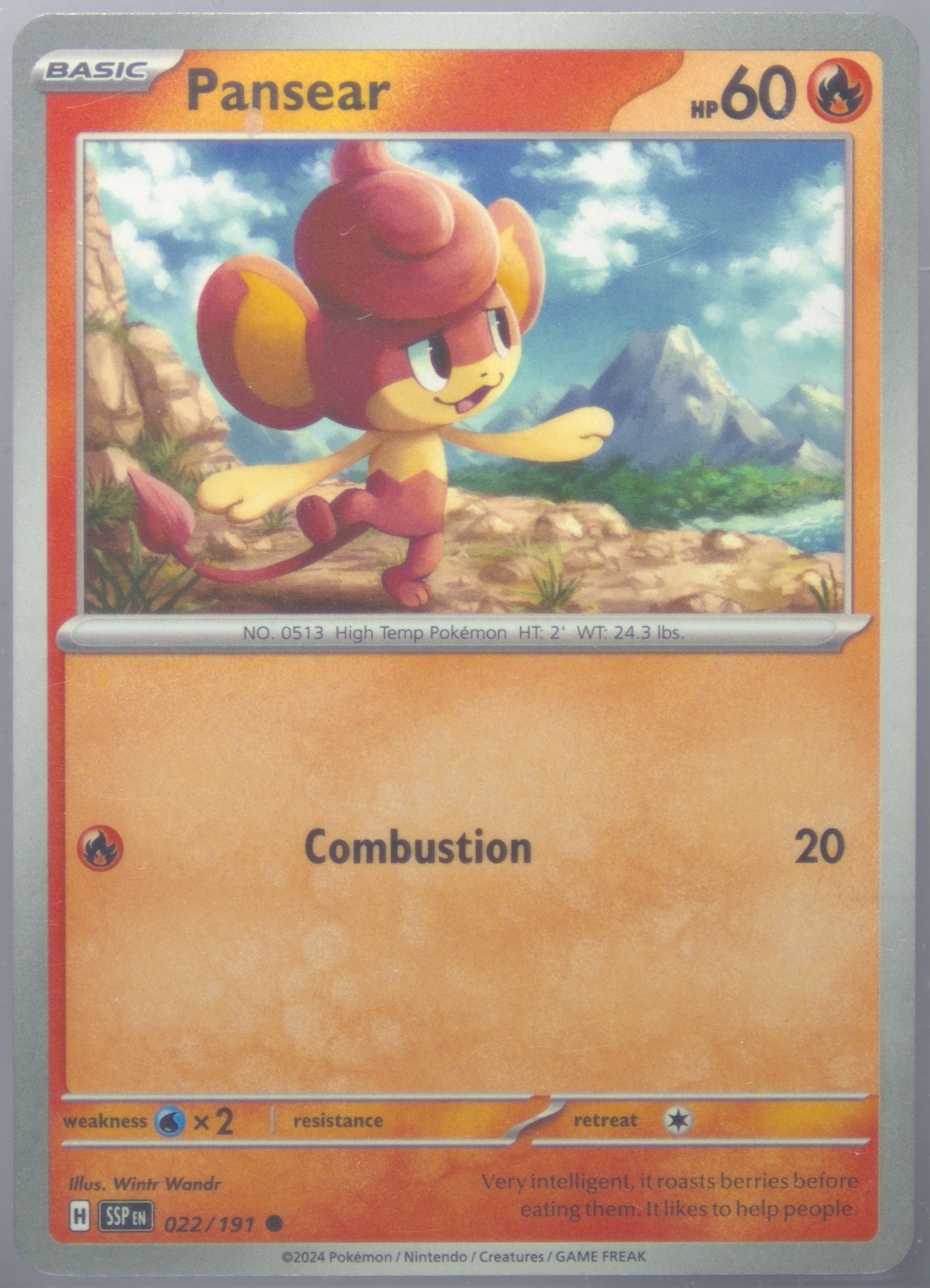 pokemon card pansear Pansear Illustration Rare (099) 2025 Pokemon Wht EN-White Flare