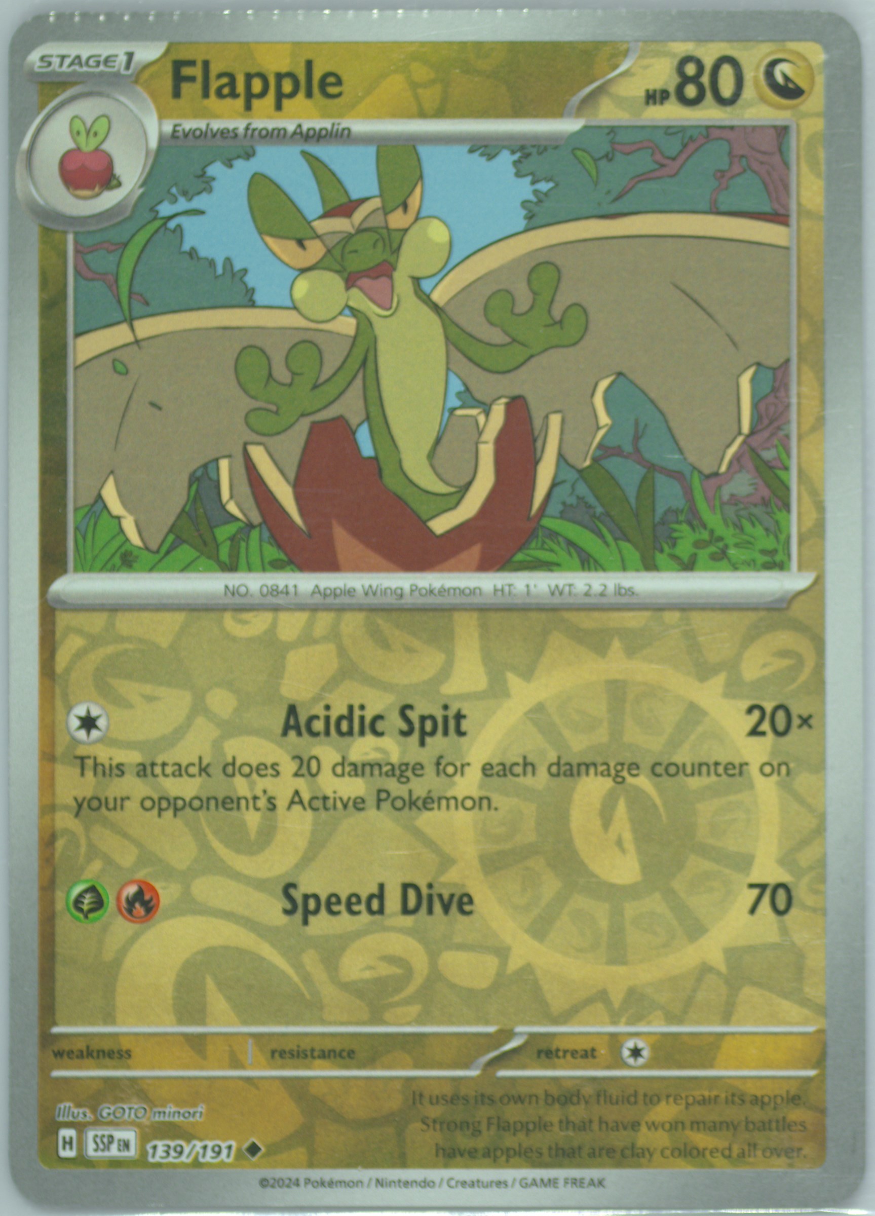 Flapple Illustration Rare (210) 2024 Pokemon Ssp EN-Surging Sparks - Pokmon  Card Data