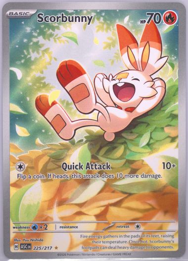 Scorbunny Illustration Rare (225) 2026 Pokemon Asc EN-Ascended Heroes - Pokmon  Card Data