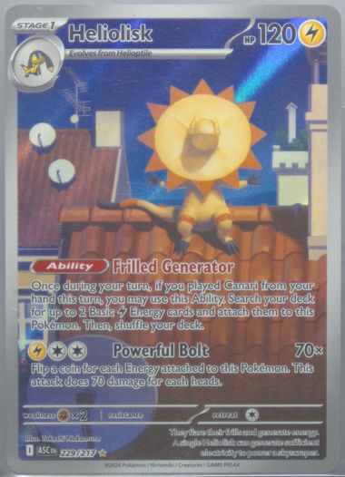 pokemon heliolisk card POKMON GAME S8 031/100 C Lightning / 100 / Stage 1 Attack 1 Heliolisk - Reverse Holofoil SM