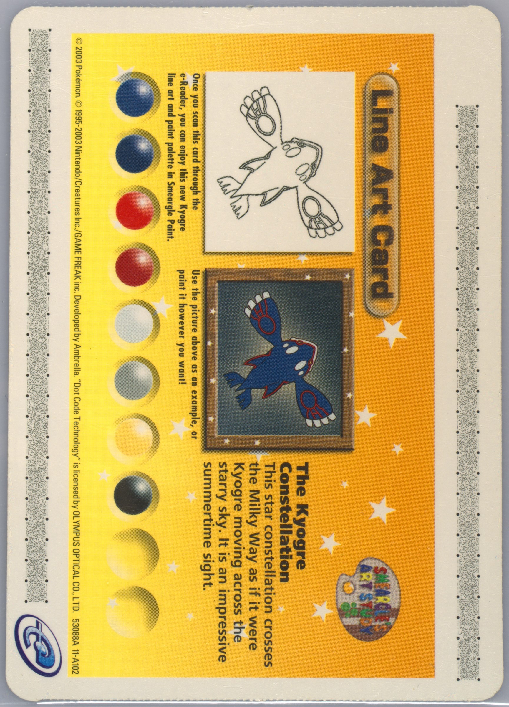 Line Art Card: Kyogre Constellation
