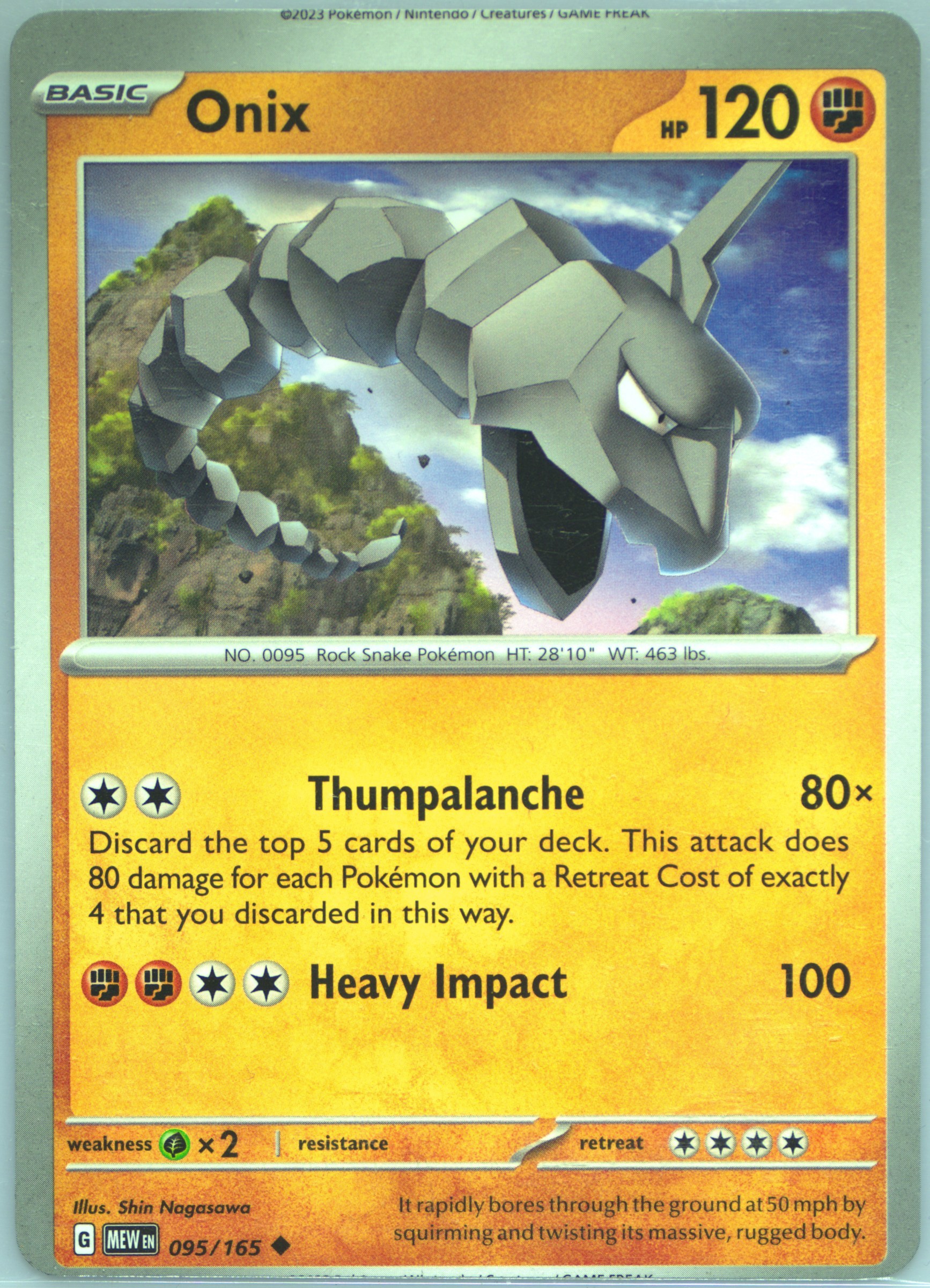 japanese onix pokemon card 095 No. Neo Genesis - Common 2023 Pokemon Japanese Sv2a-pokemon Card