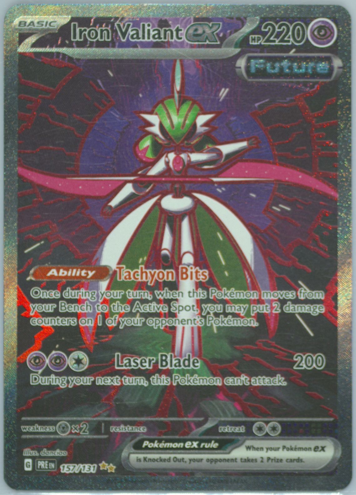 Iron Valiant EX Special Illustration Rare (157) 2025 Pokemon Pre EN-Prismatic Evolutions