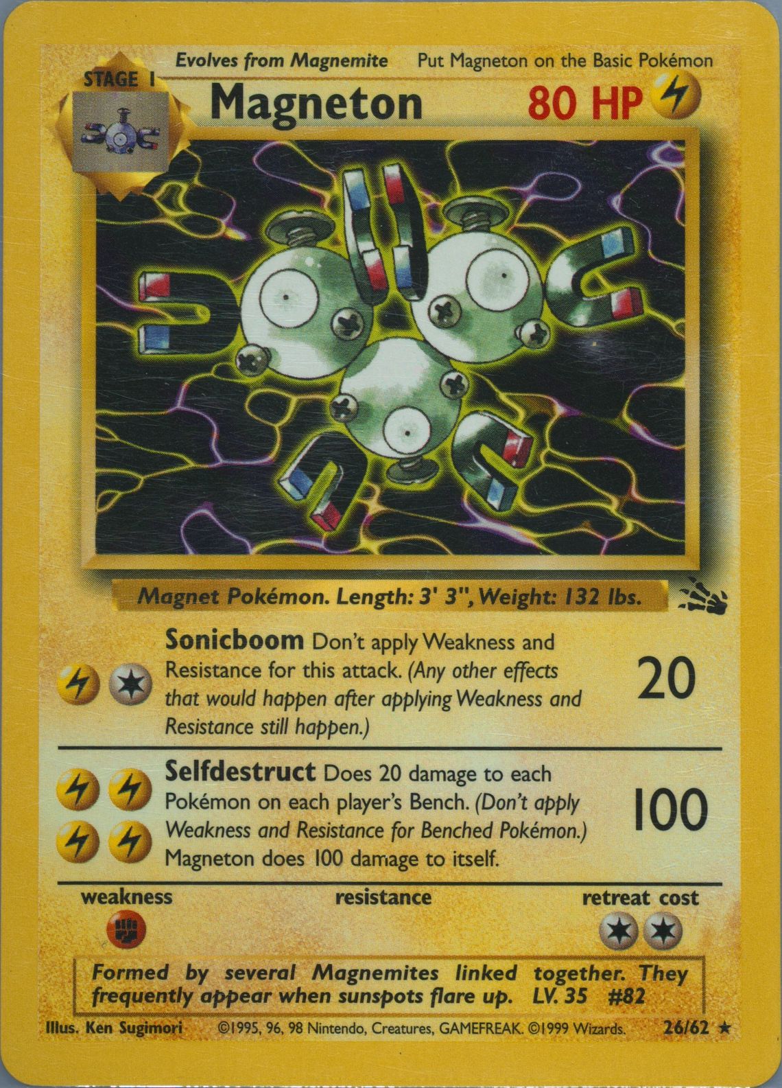 Magneton (26) 1999 Pokemon Fossil