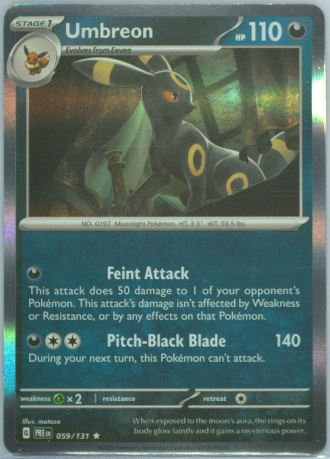 Umbreon EX (060) 2025 Pokemon Pre EN-Prismatic Evolutions