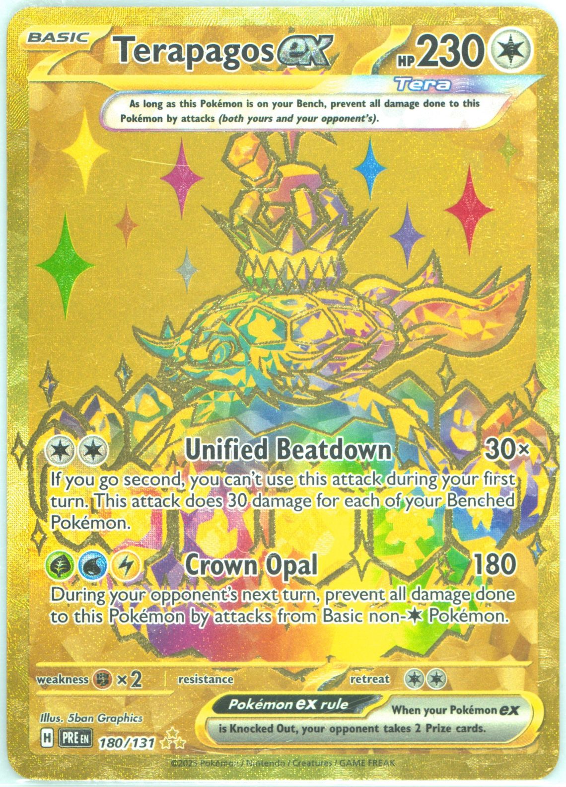 Terapagos EX Hyper Rare (180) 2025 Pokemon Pre EN-Prismatic Evolutions