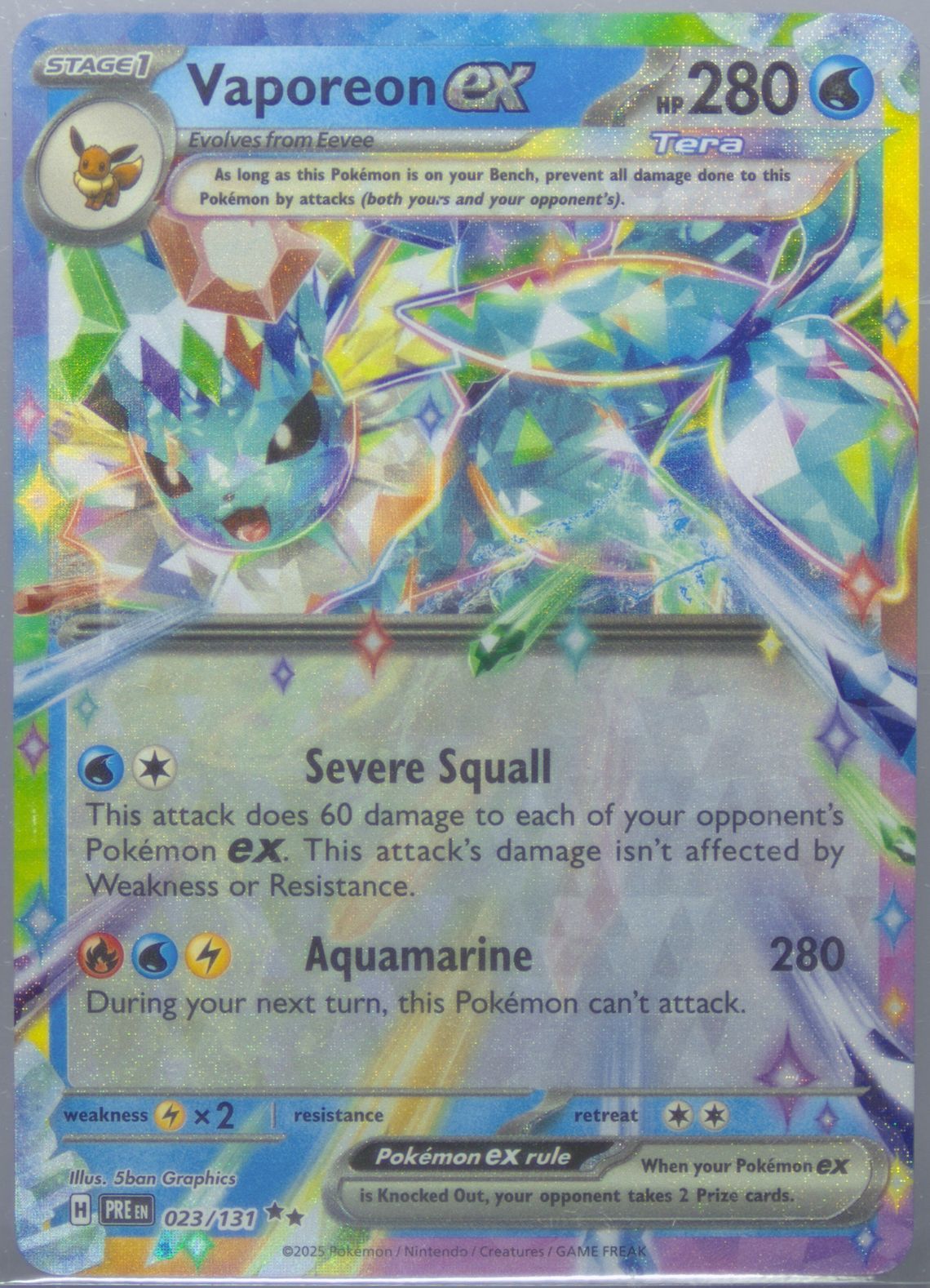 vaporeon ex pokemon card Is BUSTED! have for your premier collection. Vaporeon EX 023/131 Pokemon New