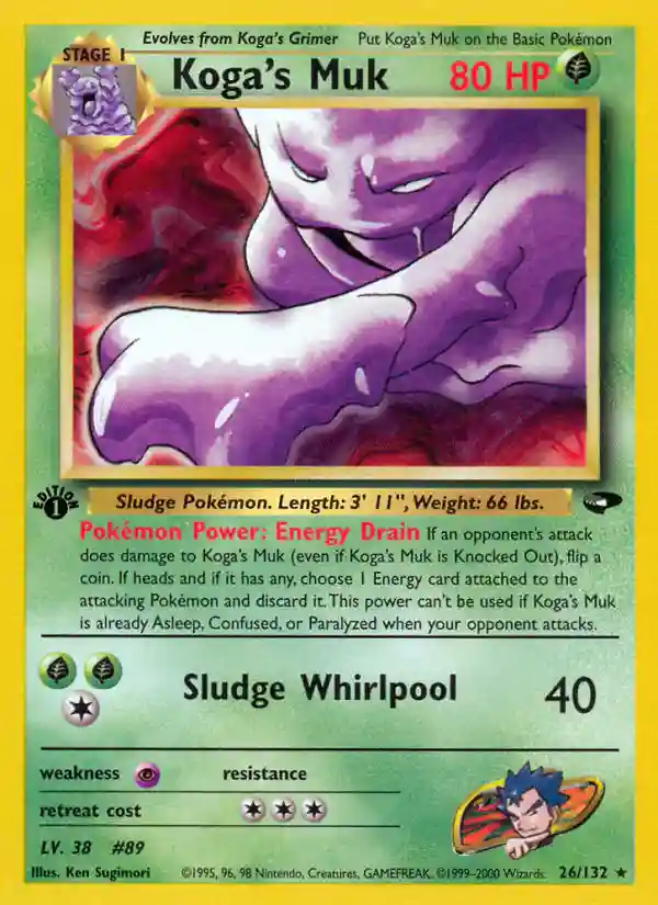 Koga's Muk 1st Edition (26) 2000 Pokemon Gym Challenge