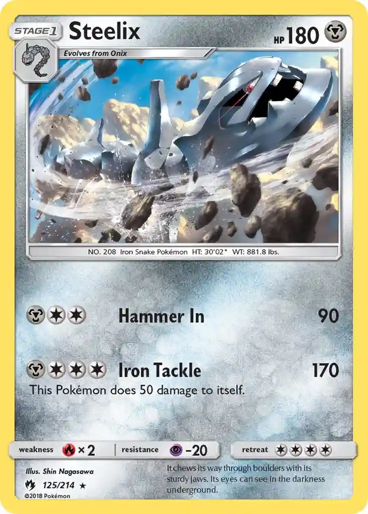 steelix pokemon card holographic - HS: Unleashed 24/95 Paradox Rift Singles Steelix-Holo Cosmos (125) 2018 Pokemon