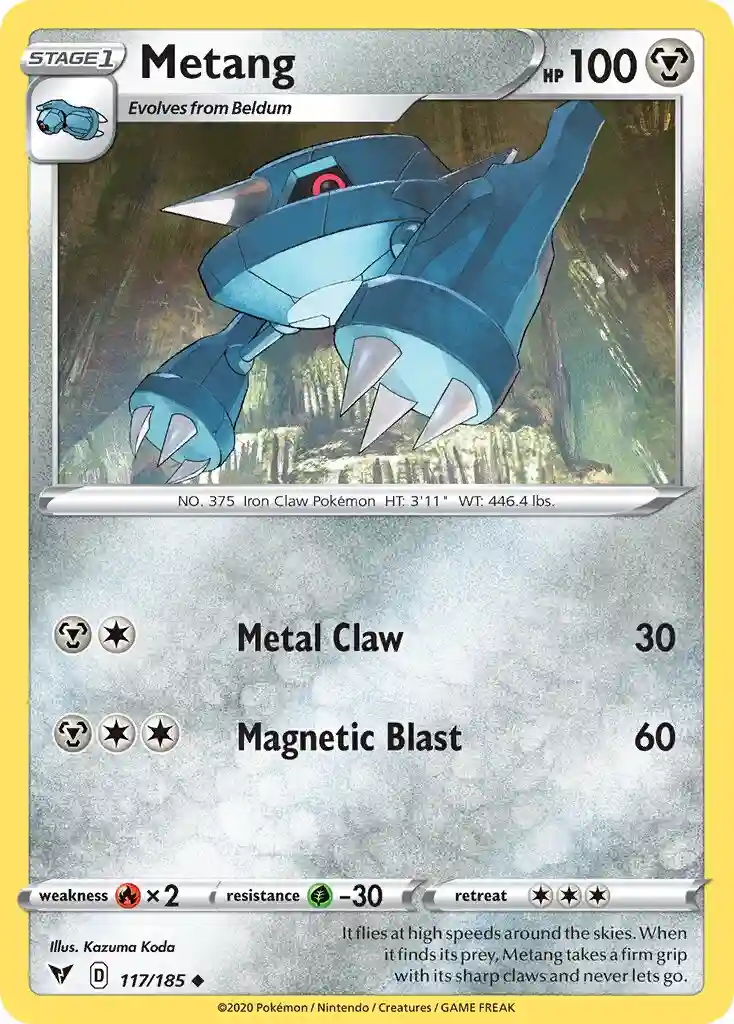 Metang-Reverse Foil (117) 2020 Pokemon Sword & Shield Vivid Voltage
