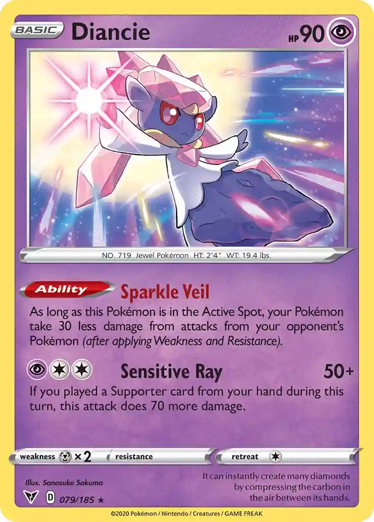 Diancie-Reverse Foil (079) 2020 Pokemon Sword & Shield Vivid Voltage