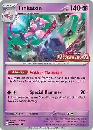 Tinkaton Paldea Evolved Prerelease-Staff (020) 2023 Pokemon Svp EN-SV Black Star Promo