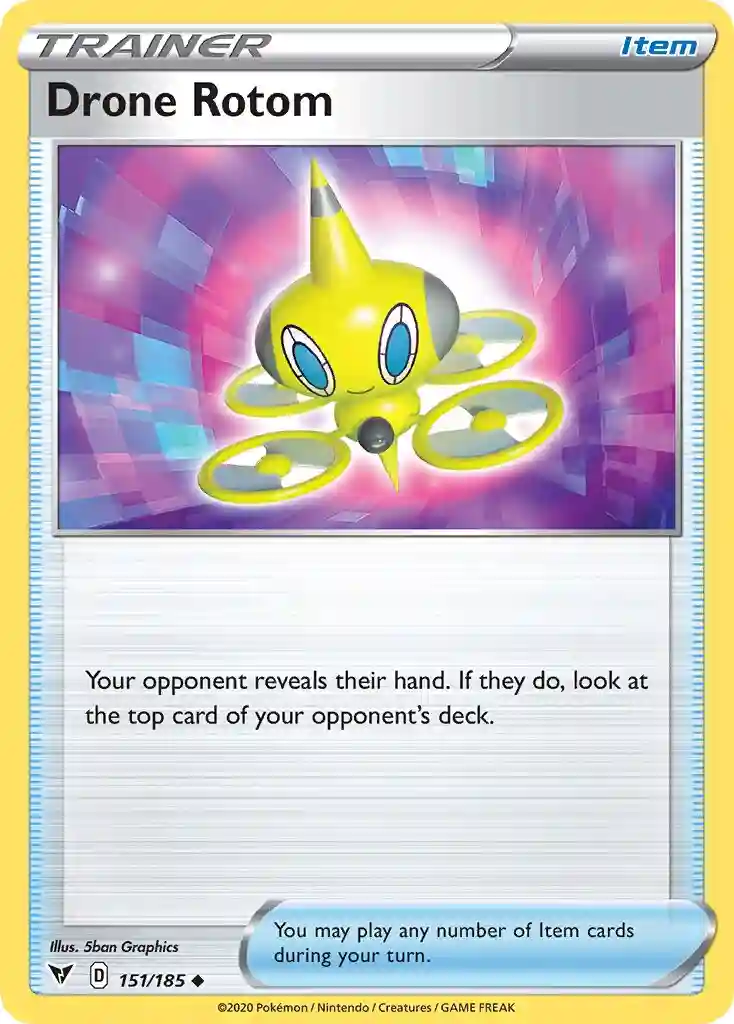 Drone Rotom-Reverse Foil (151) 2020 Pokemon Sword & Shield Vivid Voltage
