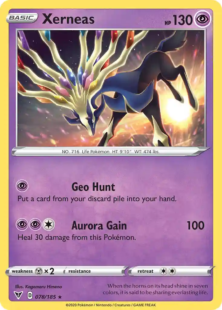 Xerneas-Reverse Foil (078) 2020 Pokemon Sword & Shield Vivid Voltage