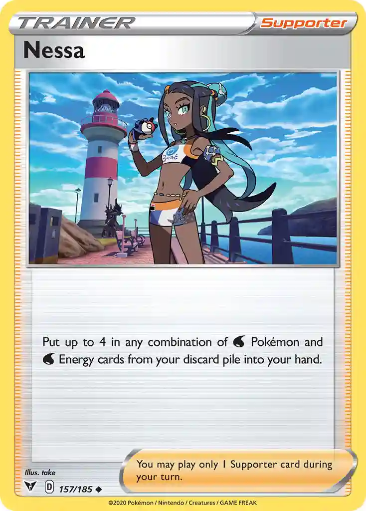 Nessa-Reverse Foil (157) 2020 Pokemon Sword & Shield Vivid Voltage