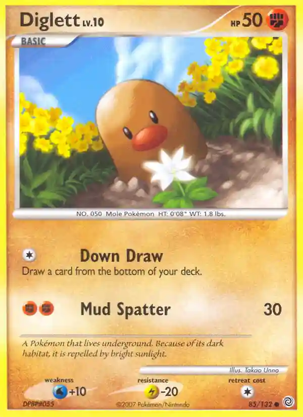 Diglett (85) 2007 Pokemon Diamond & Pearl Secret Wonders