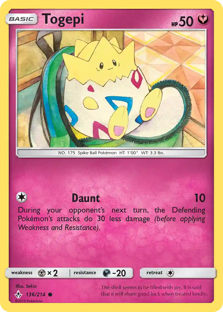 Togepi (136) 2019 Pokemon Sun & Moon Unbroken Bonds