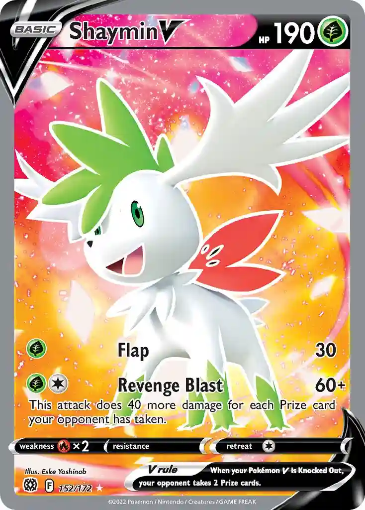 shiny shaymin pokemon card showstopper up for grabs: TCG: BRILLIANT STARS - VSTAR - 173/172 (RAINBOW RARE - HOLO) (ENGLISH) (GRADED / CGC PRISTINE 10) ( CONDITION 9.5) holofoil pattern or surface detail) Shaymin-EX - 94/99 - Full