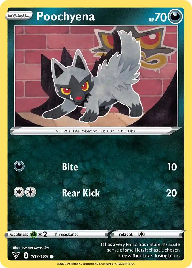 Poochyena-Reverse Foil (103) 2020 Pokemon Sword & Shield Vivid Voltage