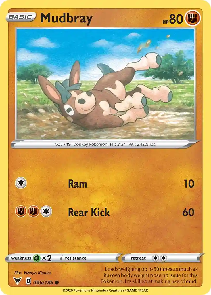 Mudbray-Reverse Foil (096) 2020 Pokemon Sword & Shield Vivid Voltage