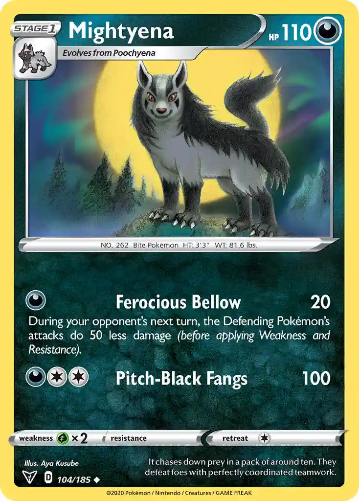 Mightyena-Reverse Foil (104) 2020 Pokemon Sword & Shield Vivid Voltage