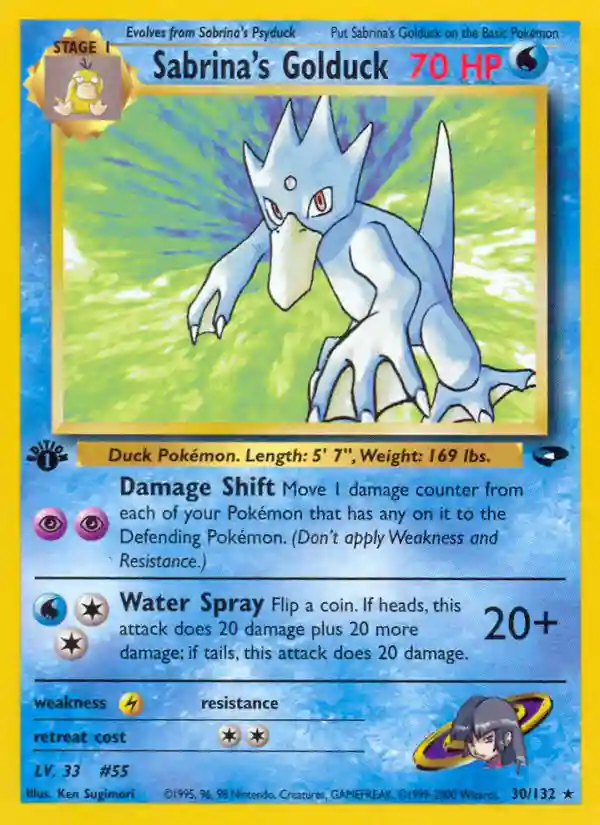 Sabrina's Golduck 1st Edition (30) 2000 Pokemon Gym Challenge