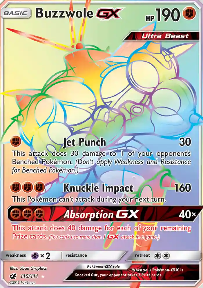 Full Art/Buzzwole GX Secret (115) 2017 Pokemon Sun & Moon Crimson Invasion