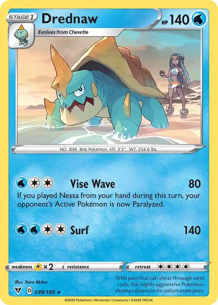 Drednaw-Reverse Foil (039) 2020 Pokemon Sword & Shield Vivid Voltage