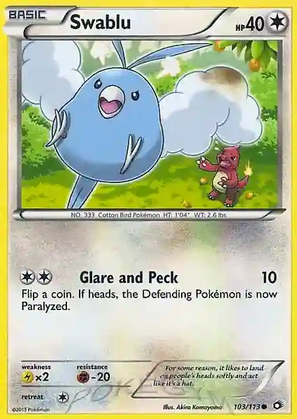 Swablu (103) 2013 Pokemon Black & White Legendary Treasures