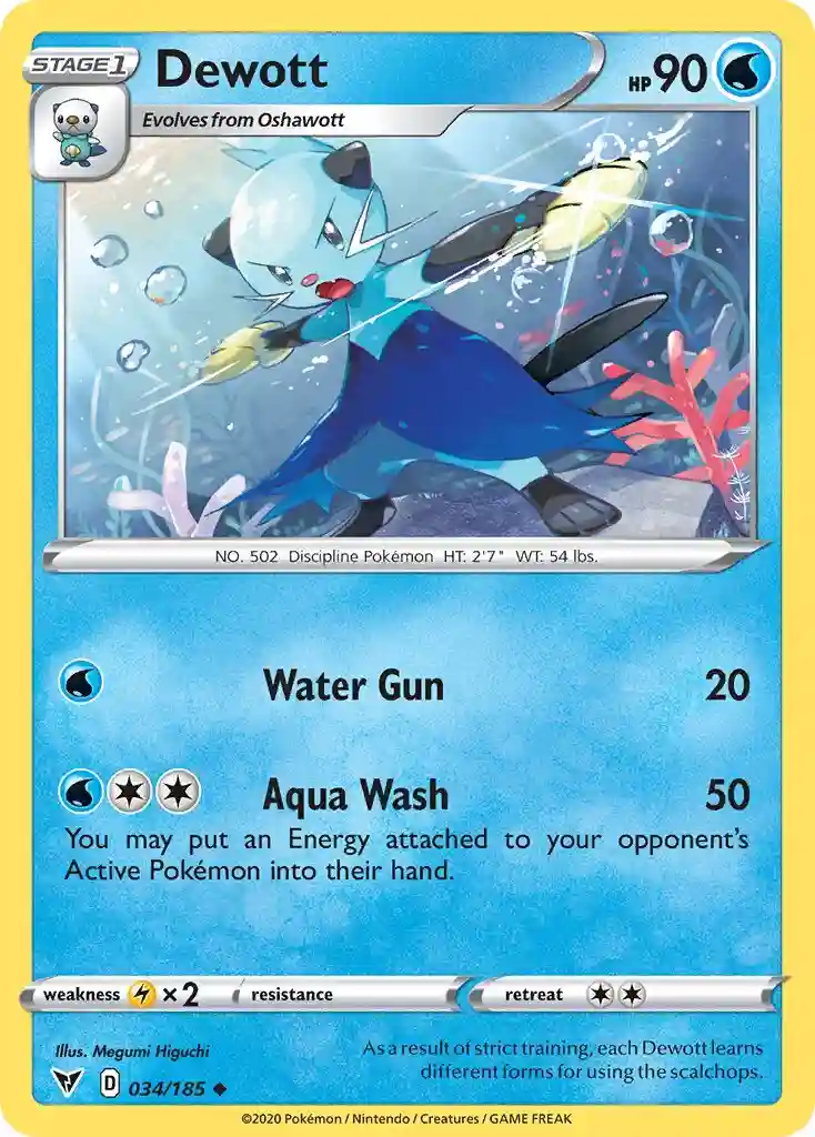 Dewott-Reverse Foil (034) 2020 Pokemon Sword & Shield Vivid Voltage