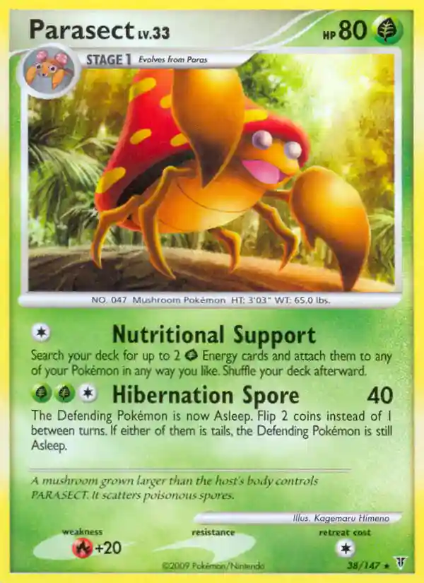 Parasect-Reverse Foil (38) 2009 Pokemon Platinum Supreme Victors