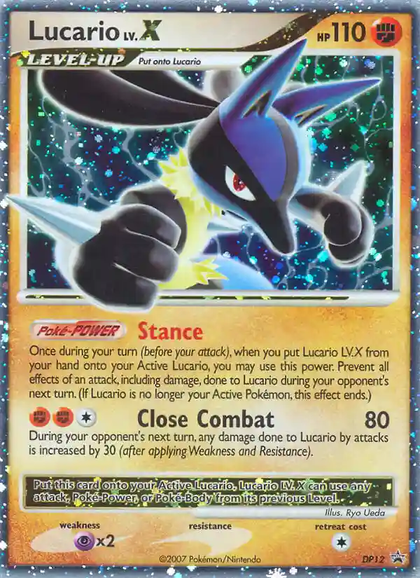 Lucario LV.X Holo (DP12) 2007 Pokemon Diamond & Pearl Black Star Promo