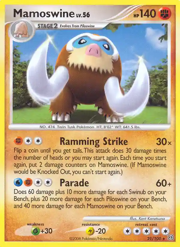 Mamoswine-Reverse Foil (21) 2008 Pokemon Diamond & Pearl Stormfront