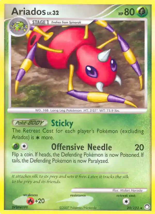 Ariados-Reverse Foil (20) 2007 Pokemon Diamond & Pearl Mysterious Treasures