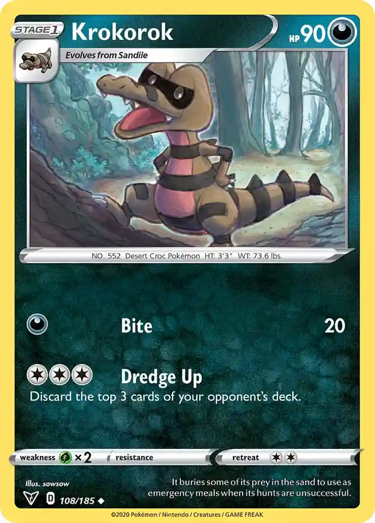 Krokorok (108) 2020 Pokemon Sword & Shield Vivid Voltage