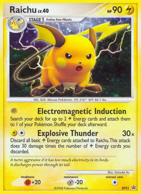 Raichu-Holo (DP21) 2008 Pokemon Diamond & Pearl Black Star Promo