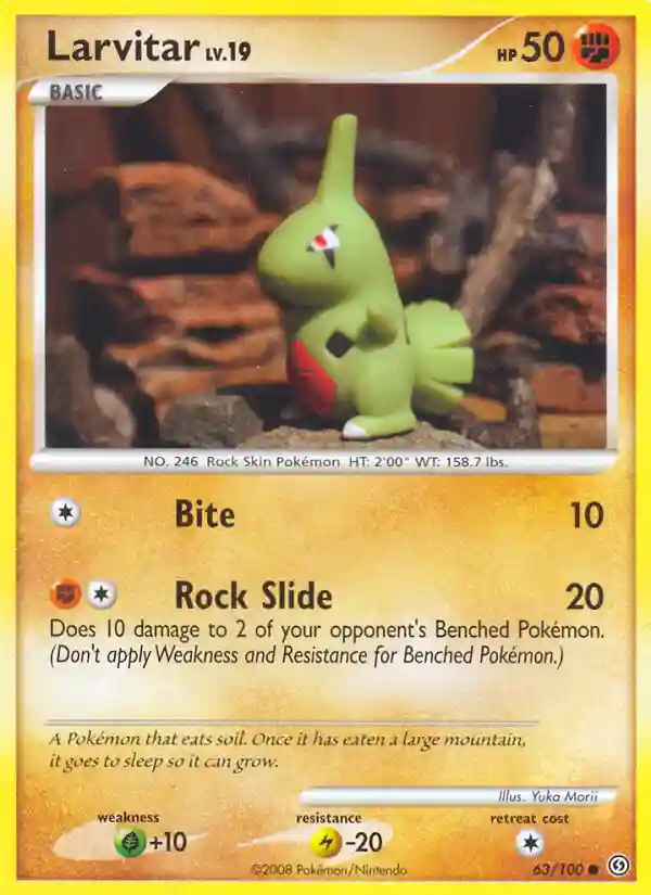 Larvitar-Reverse Foil (63) 2008 Pokemon Diamond & Pearl Stormfront