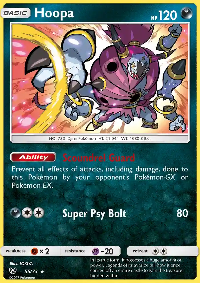Hoopa-Reverse Foil (55) 2017 Pokemon Sun & Moon Shining Legends