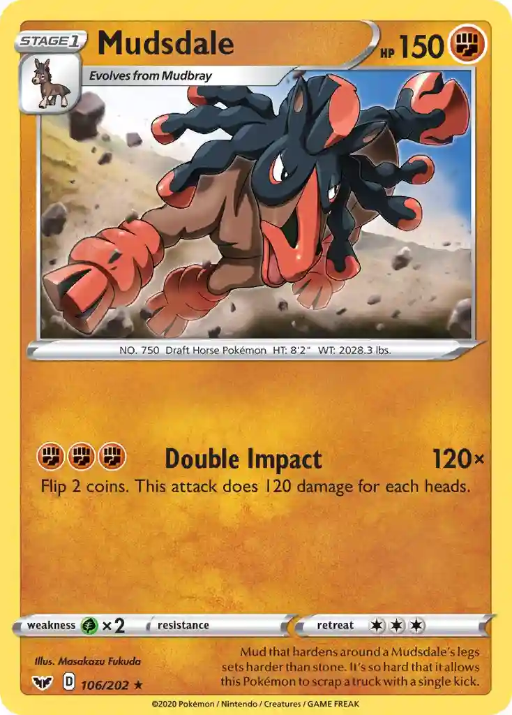 Mudsdale-Reverse Foil (106) 2020 Pokemon Sword & Shield
