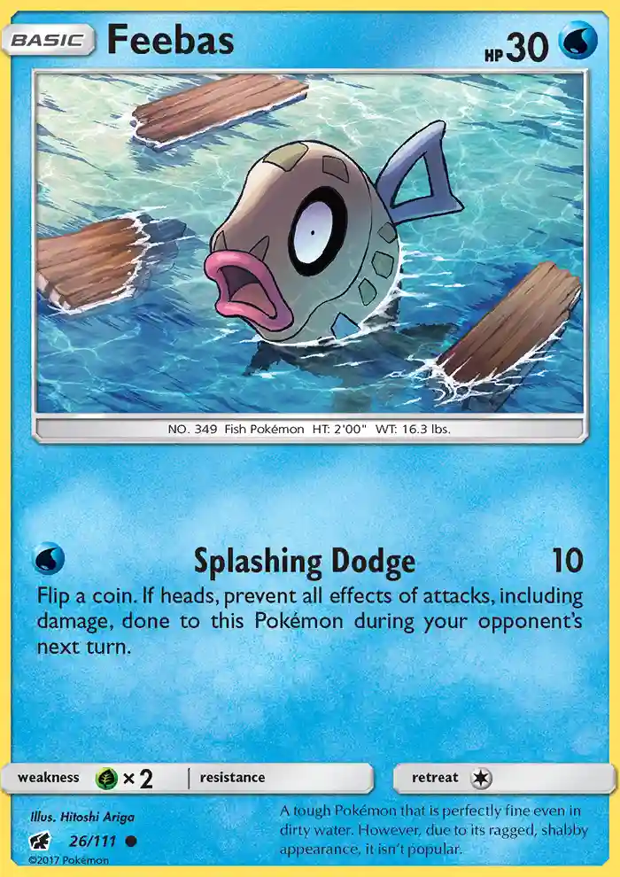 Feebas-Reverse Foil (26) 2017 Pokemon Sun & Moon Crimson Invasion