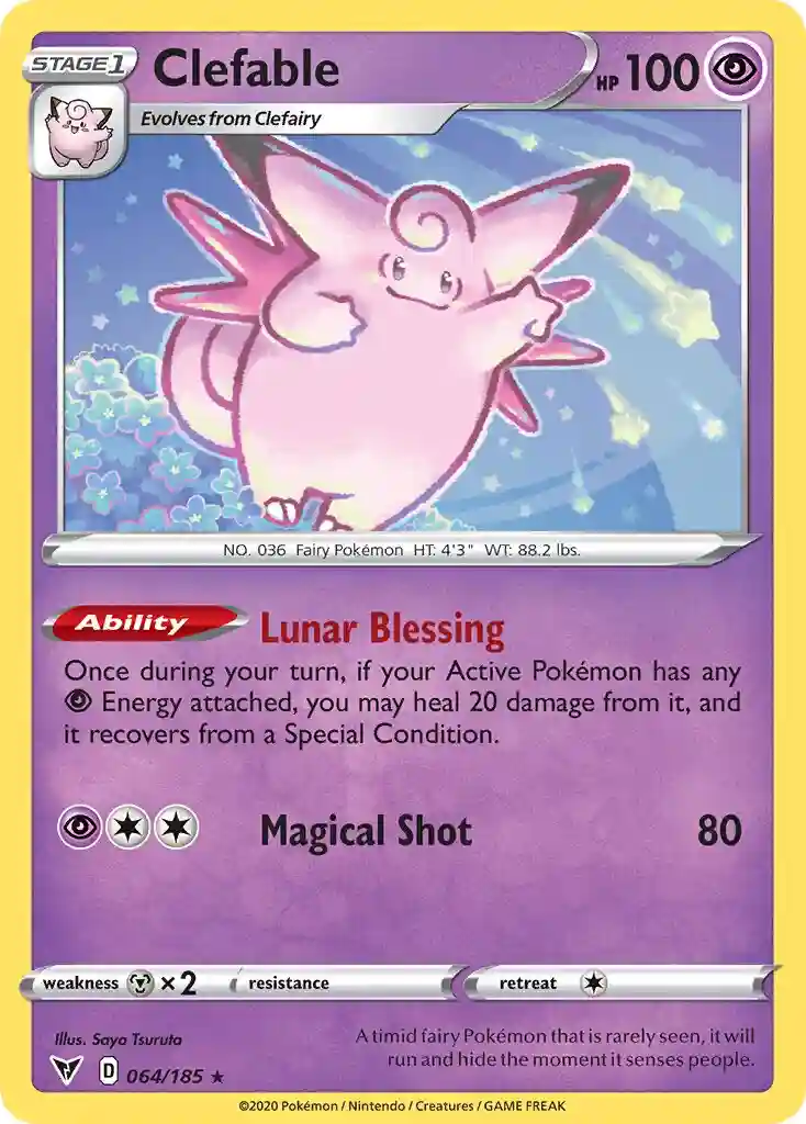 Clefable-Reverse Foil (064) 2020 Pokemon Sword & Shield Vivid Voltage