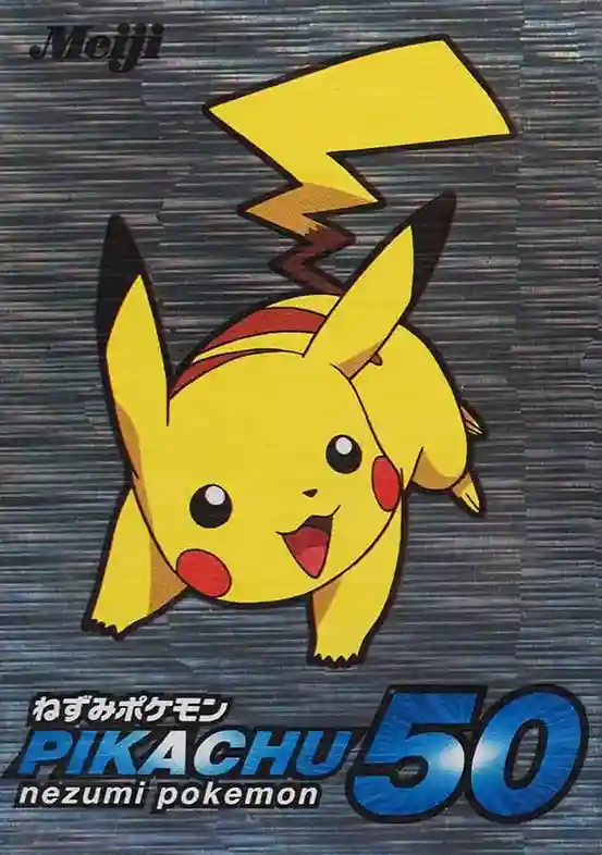 Pikachu () 2001 Pokemon Japanese Meiji Promo Silver Foil