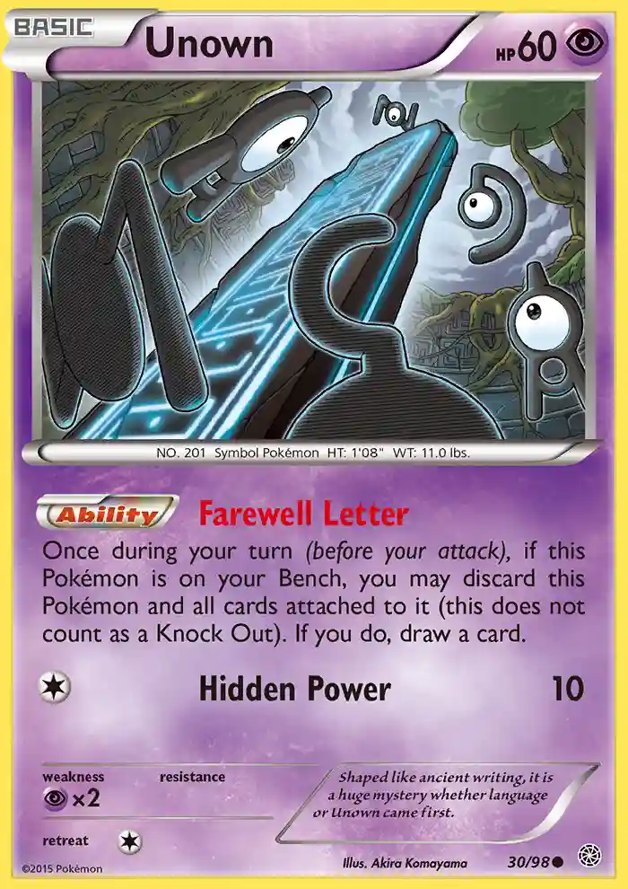 Unown (30) 2015 Pokemon XY Ancient Origins