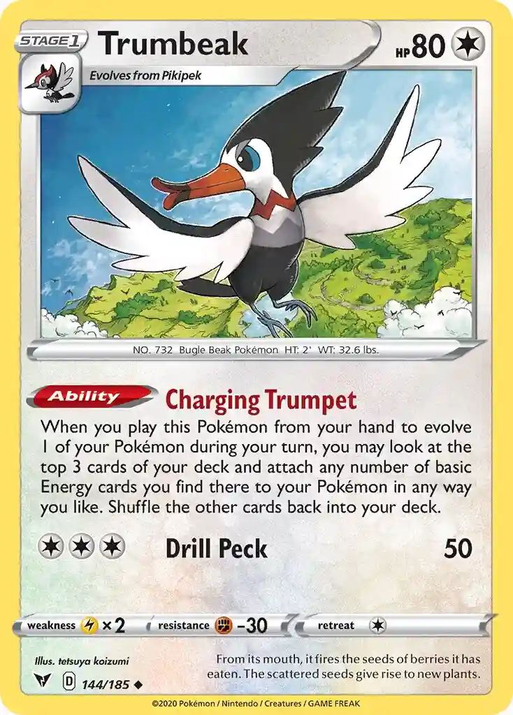 Trumbeak-Reverse Foil (144) 2020 Pokemon Sword & Shield Vivid Voltage