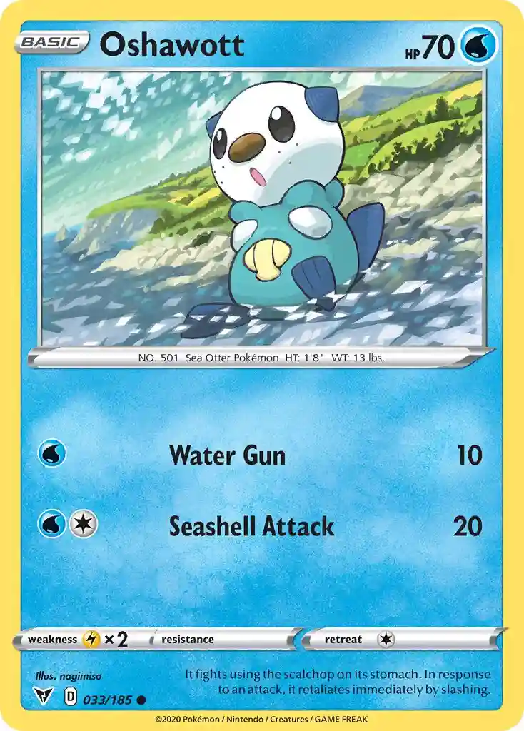 Oshawott-Reverse Foil (033) 2020 Pokemon Sword & Shield Vivid Voltage