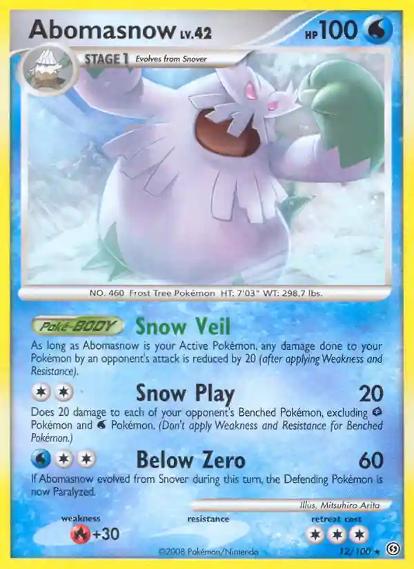Abomasnow-Reverse Foil (12) 2008 Pokemon Diamond & Pearl Stormfront