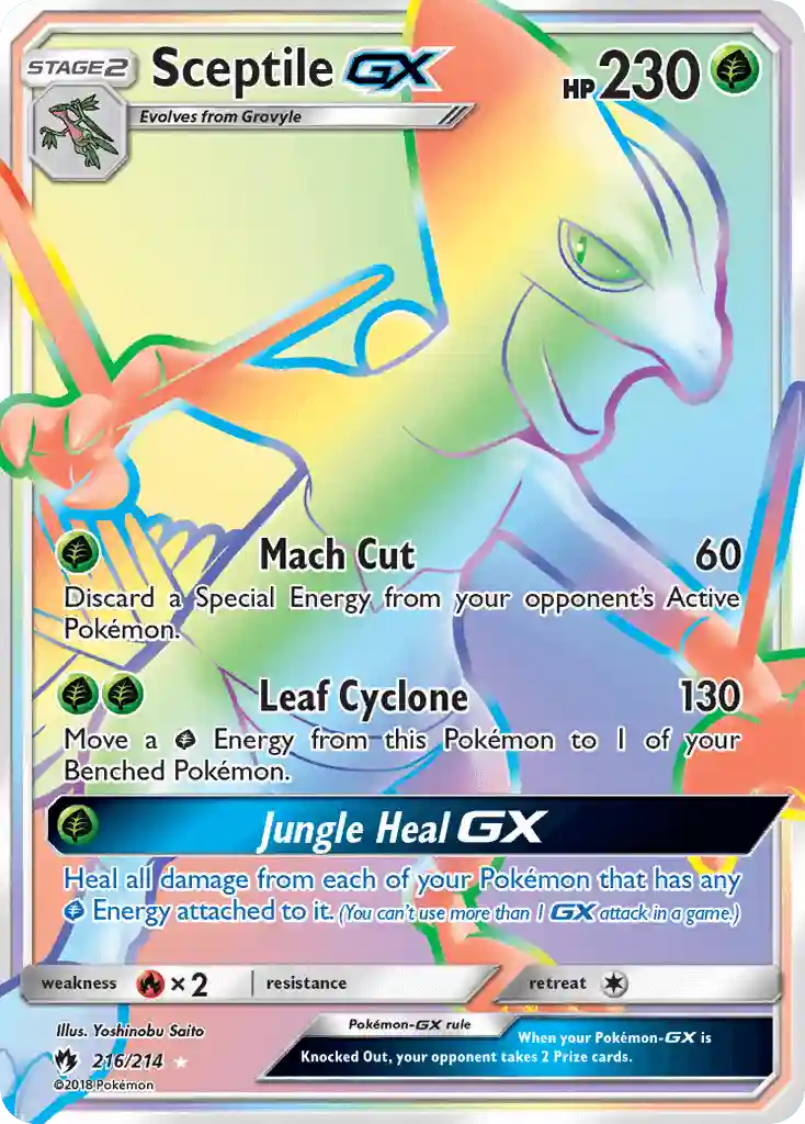 Full Art/Sceptile GX Secret (216) 2018 Pokemon Sun & Moon Lost Thunder