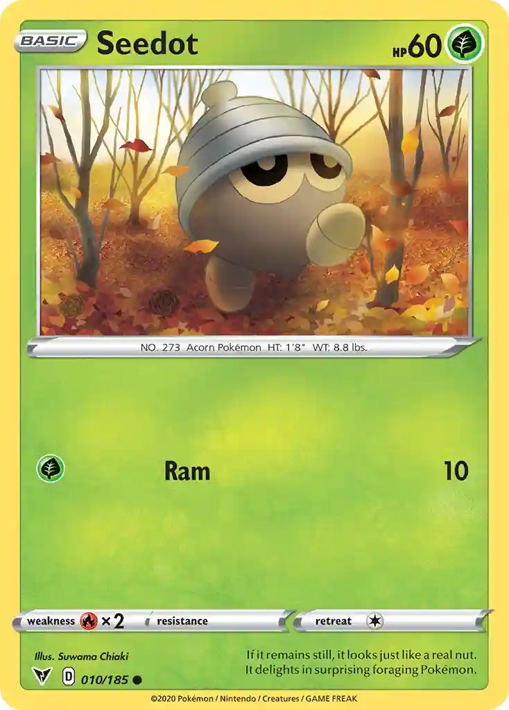 Seedot-Reverse Foil (010) 2020 Pokemon Sword & Shield Vivid Voltage
